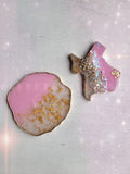 Matching Drusy Texas Magnet & Coaster Set