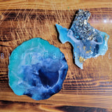 Matching Drusy Texas Magnet & Coaster Set